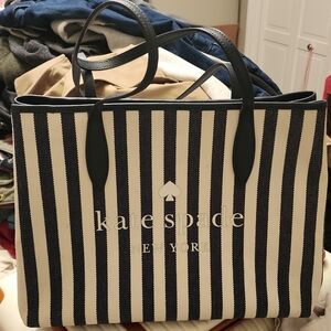 Kate Spade Navy and Cream Striped Tote
